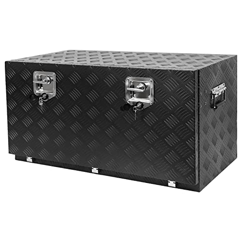 KIMORE 36 Inch truck tool box,Aluminum underbody tool boxes,Square Truck Storage Organizer Chest for Pickup Truck Bed,RV Trailer - T-Handle Lock and Keys Included
