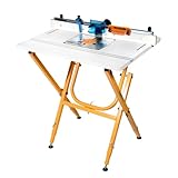 POWERTEC UT1010C Heavy Duty Steel Folding Work Stand with Router Tabletop, Aluminum Insert Plate and Router Table Fence System