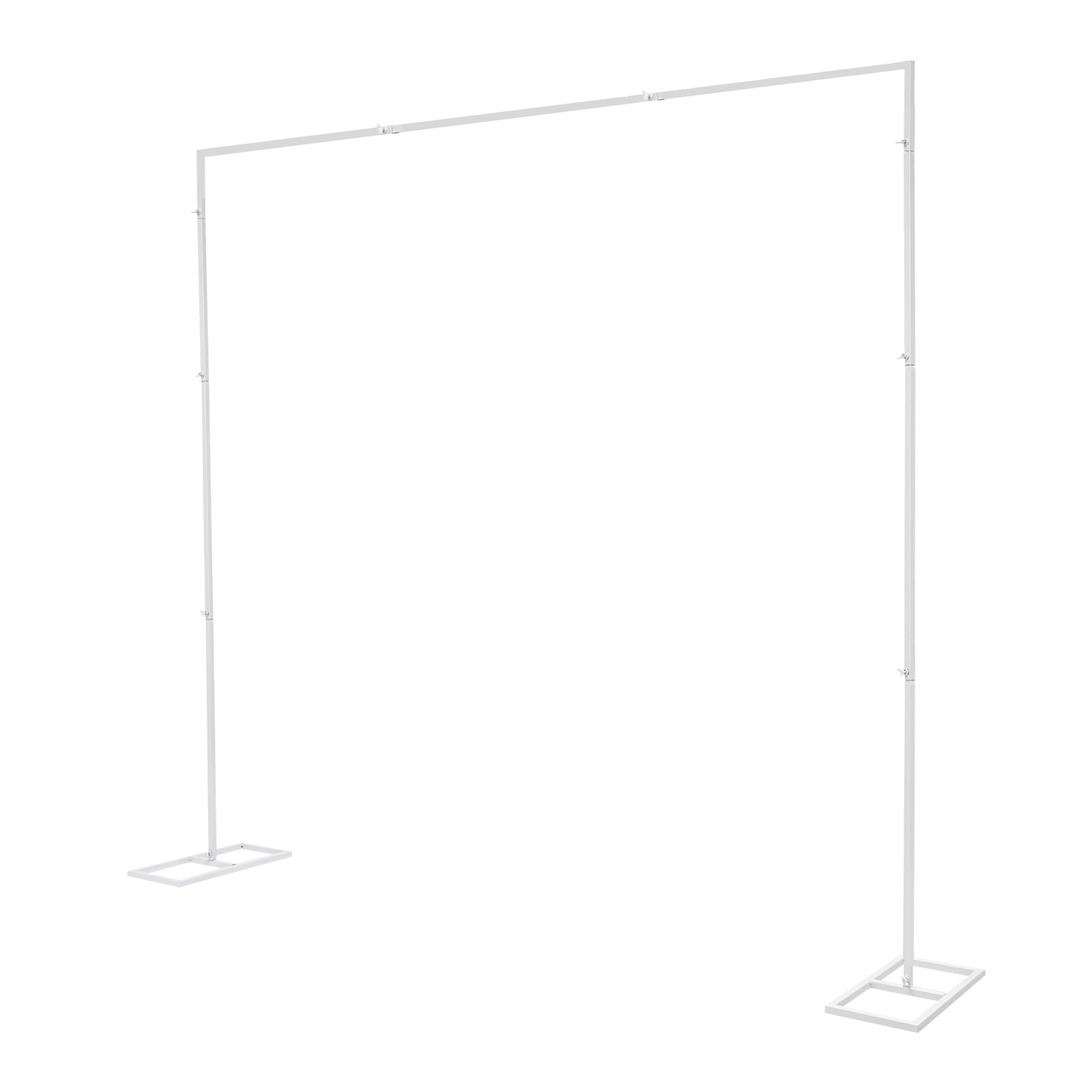 Structure de support pour arc de mariage, décoration en métal de 2,4x2,4m, arc à ballons en métal, cadre métallique pour arc de mariage, arc de jardin pour fête, arc nuptial de mariage (Blanc)