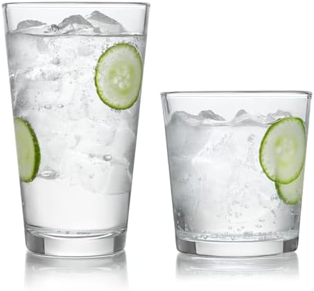 Libbey Preston Tumbler and Rocks Glass Cups Set, All Purpose Ever...