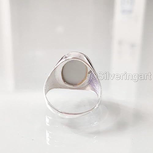 Miniatura 6 de Grey Moonstone Ring, Silver Jewelry, 925 Silver Ring, Anniversary Gift, Natural Grey Moonstone, June Birthstone Ring, Heavy Mens Ring, Spiritual