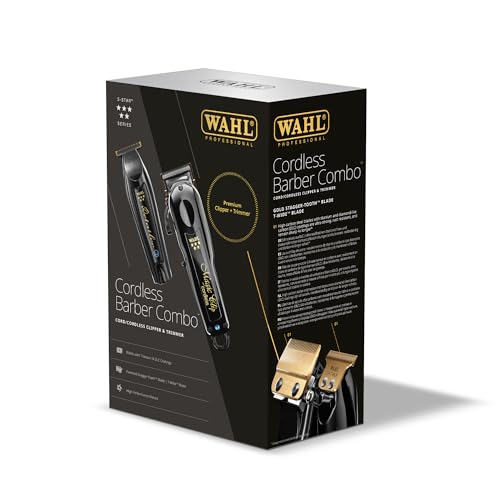 Wahl Cordless Barber Combo™ Clipper & Trimmer Bundle, Titanium Diamond Like Coated Blade, Lithium Long Life Battery, Salon & Barber Quality, Powerful Motor, Ultimate Quality