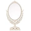 Garneck Vintage tafelspiegel make-up spiegel ovaal 360 graden roterende spiegel dubbelzijdige decoratieve spiegel