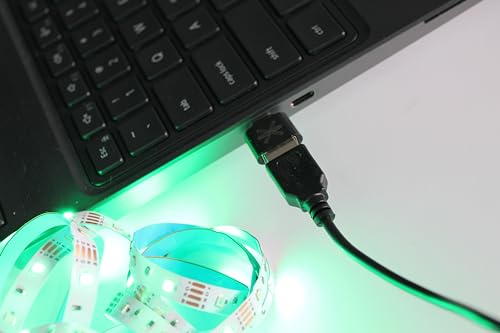 Image of ProTron USB C RGB LED Strip for iPhone 15 Pro Max, Type C Color Changing Bike Frame Light, 3ft USB-C LED Plugin Strip for Selfie Light, FaceTime, Selfie Sticks, Computer, Laptop, Portable