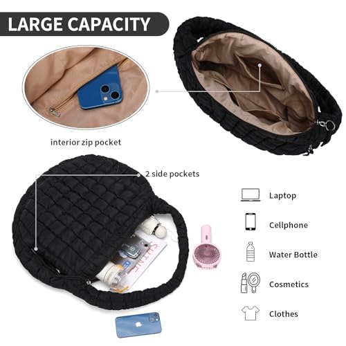 Bolso tote acolchado grande para mujer miniatura 5