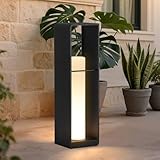 Linkmoon Outdoor Lights for Patio, IP65 Solar Lanterns Outdoor Waterproof, 3000K LED Path Lights, Outside Floor Lamp Solar Powered, Dusk to Dawn Landscape Lighting for Deck Garden Yard Backyard Porch
