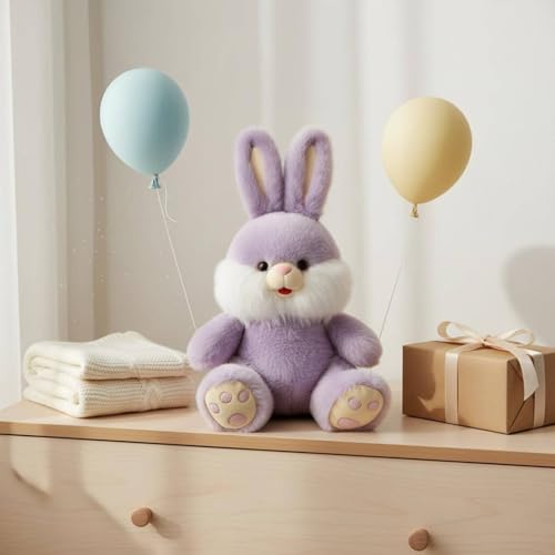Lapin peluche de qualité supérieure texture moelleuse gris 55cm - 2