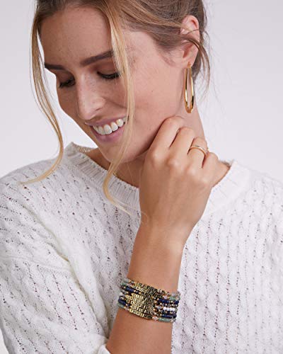 MILLA Oval Hoop Earrings - 14K Gold Plated, Rose Gold Plated and Sterling Silver Plated Hoop Earrings for Women - Hypoallergenic & Lightweight4