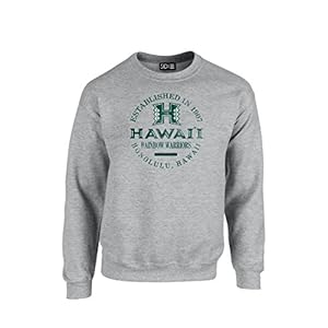 Hawaii Rainbow Warriors 50/50 Blended 8 oz. Crewneck Sweatshirt, Sport Gray, Small