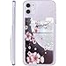 SROJDHFJB Stick On Cell Phone Wallet, Moon Sakura Stretchy Lycra Double Pocket Credit Card and Money Holder Adhesive Sticker Phone Pouch Sleeve for Back of iPad iPhone Android and All Smartphones