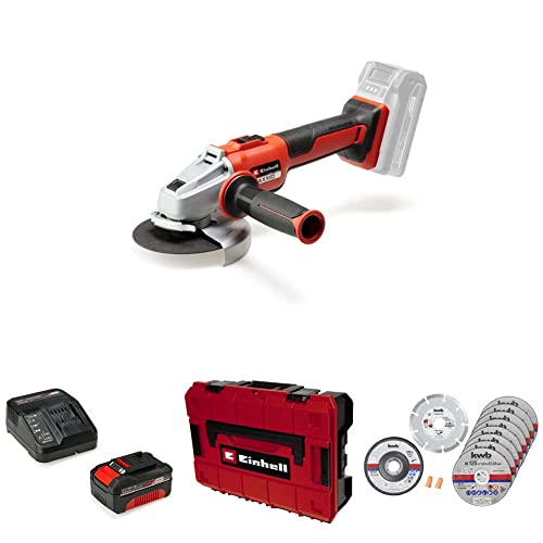 Einhell Professional Akku-Winkelschleifer AXXIO 18/125 Q Li-Solo Power X-Change (18 V, Ø 125 mm, 33 mm Schnitttiefe, Brushless, Quick-Fix-Nut, inkl. 4,0 Ah Akku, Ladegerät, Koffer, Trennscheiben-Set)