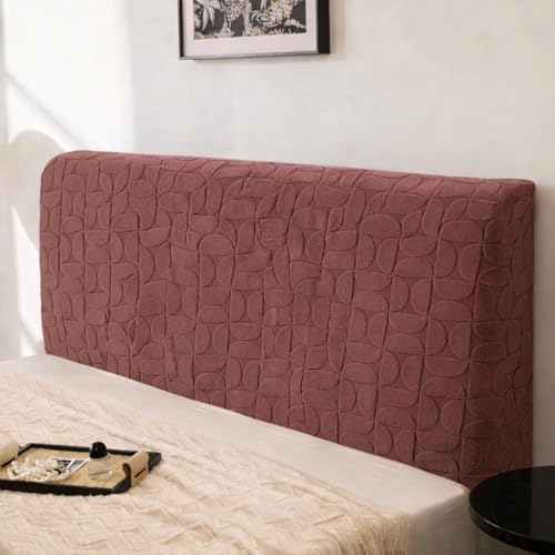 Image of HOMETHREADS Stretchable Lycra /Velvet Headboard Cover | Soft, Dust-Proof & Wrinkle-Resistant Bed Back Protector | Fits Leather, Wooden & Fabric Bedsides | for 7ft to 7.5ft Beds (Coffee, 205x65Cm)