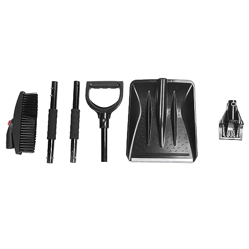 3 in 1 Snow Shovel Set Portable Foldable Snow Shovel Ice Scraper Brush Black