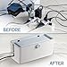 KinderSense® Cable Management Box - Cord Organizer with Child Proof Lock - Cord Hider to Conceal Wires,Power Strips from TV,Computer,Desk and Babies - 12 X 5.25 x 5.25 (Gray)