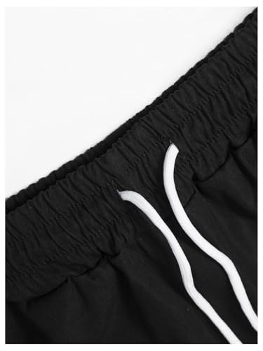 OYOANGLE Men's Cargo Pants Elastic Drawstring Waist Ruched Parachute Pants with Pocket Streetwear4