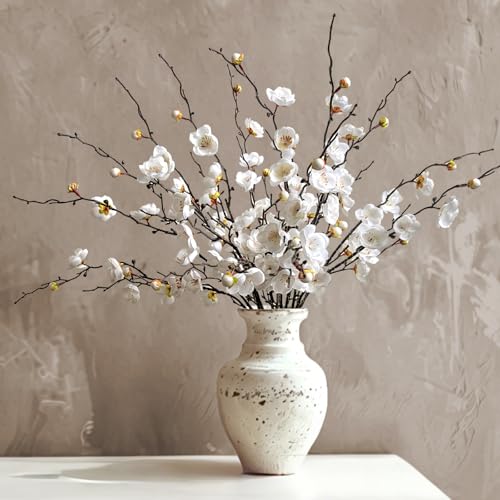 SAREAL 12 Pcs Artificial Cherry Blossom Branches Faux Flowers Cherry Blossom Stems Spring Decorations for Home Real Touch Spring Flowers for Wedding Bedroom Party Table Office 22 Inch