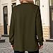 Kenhansion Women's Button Up Long Sleeve Henley Tops Casual Loose Tunic Pullover Sweatshirt Slit Shirts Fall Winter Outfits (Army Green,Medium)