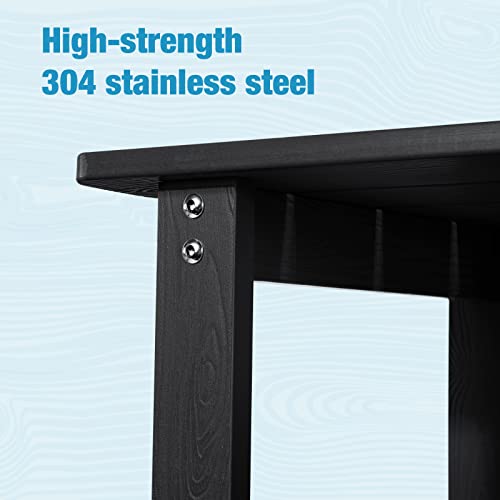 Cecarol Oversized Side Table, Weather Resistant Adirondack Side Table For Bathroom, Pool, Porch, Garden, Black-Tfc1 #TOP6