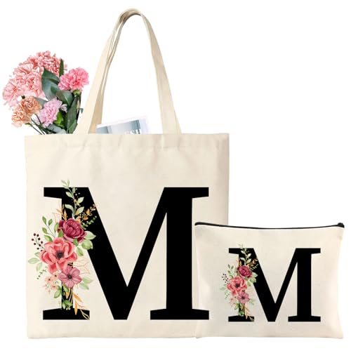 Inicial Bolsa de Lona Personalizada Bolsa Tela con Letras, Tote