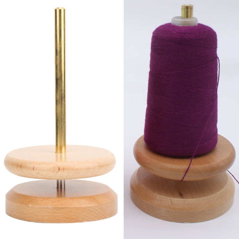 Crochet Yarn Winder Sewing Winder Spinning Reel Rotatable Wooden Base Metal Tubeturns The Yarn Spool Sewing Supplies
