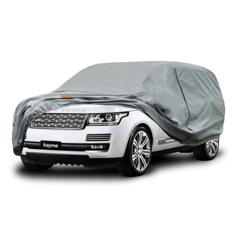 Image of Kayme Heavy Duty SUV Car Cover Custom Fit Land Rover Range Rover Long LWB Waterproof All Weather for Automobiles, Full Exterior Covers Sun Rain UV Protection.（Deliver About 3-10 Days）