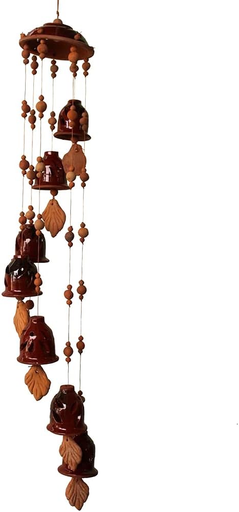 GETSETBUY Ceramic Wind Chime 07 Bells (RED)