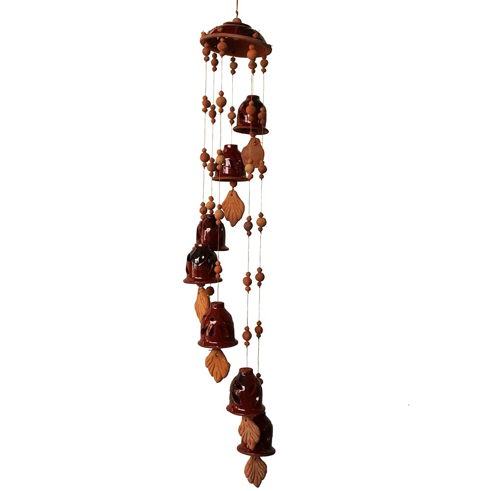 GETSETBUY Ceramic Wind Chime 07 Bells (RED)