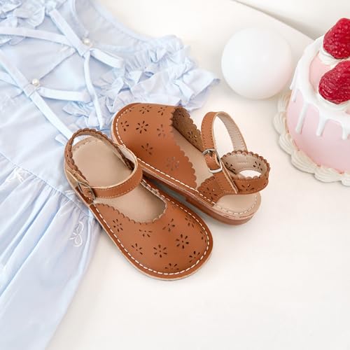 Image of Otter MOMO Girls Open Toe Princess Flat Sandals with Comfort Sole Summer Sandals