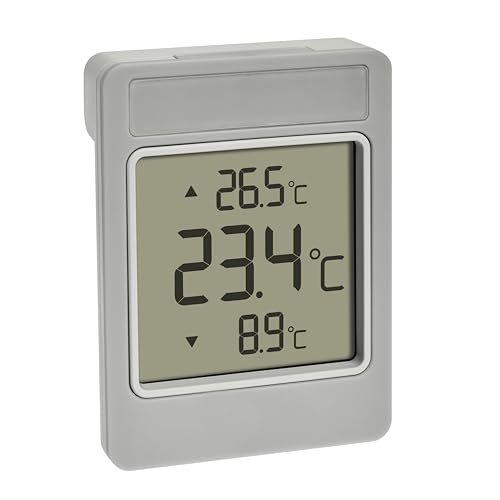 TFA Dostmann Digitales Fensterthermometer WINDOO, 30.1067.15, Außentemperatur messen, leichte Montage, wetterfest, Höchst- und Tiefstwerte, mit Selbstklebefolie, ohne Bohren, grau-weiß TFA Dostmann Digitales Fensterthermometer WINDOO, 30.1067.15, Außentemperatur messen, leichte Montage, wetterfest, Höchst- und Tiefstwerte, mit Selbstklebefolie, ohne Bohren, grau-weiß