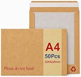 Sztywna koperta kartonowa A4, etui wysyłkowe C4 229 x 324 mm, zestaw 50 sztuk, profesjonalne opakowanie e-commerce, tył kartonu do wysyłania dokumentów i dokumentów, STRBOXONG