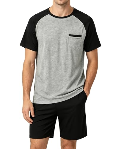 Pyjama d'été à manches courtes pour homme ensemble homewear léger