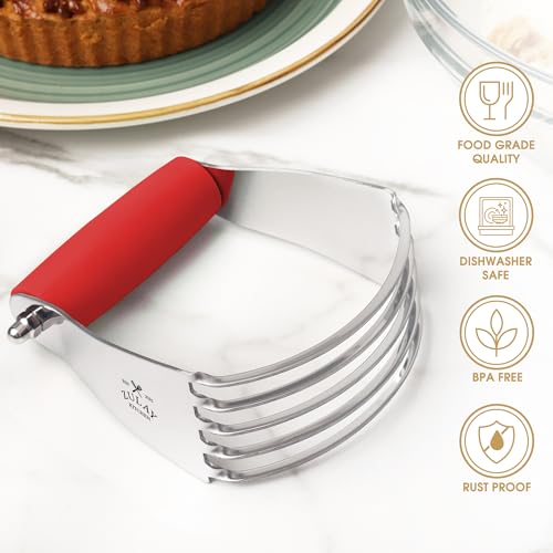 image for Zulay Kitchen Dough Blender Top Professional - Stainless Steel Pastry 
