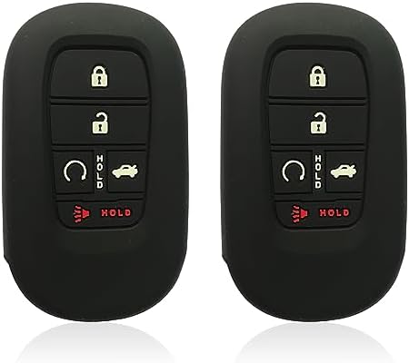 Custodia Chiave Auto In Pelle HIBEYO Per Honda - Adatta Per HR-V, CR-V, Civic, Pilot, Vezel, City, Jazz, Crider (Modello A 2 Tasti) - Nero - 3