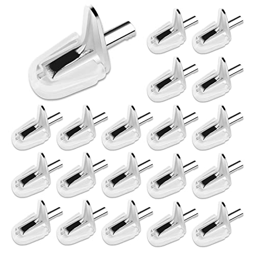 40 Stück Regalträger Stützen Glas-Bodenträger 3 mm Regal Bodenträger Regalstifte mit Kunststoff Kappe Regalbodenträger Regalhalterung für Holz und Glas-Böden für Schrank Regal Bücherregal Cover