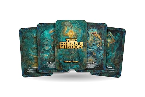 Scatola con busta stampata La saggezza di Cobra - Un mazzo Oracle Shakti Serpent - 22 carte Oracle - Misticismo Kundalini e Naga