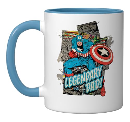 Taza Cerámica Marvel Captain America 11 oz Azul/Blanco miniatura 1