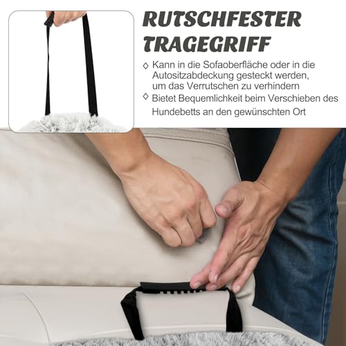 COSTWAY Hundebett flauschig, Sofaschutz Hund, Hundedecke für Sofa, Hundekissen waschbar, Plüschbett für kleine & mittelgroße & große Hunde Katzen, Hundematte aus Plüsch, 112 x 101 x 18 cm, Grau-weiß