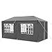 Produktbild Aufun Pavillon Wasserdicht 3x6 m Dunkelgrau Gartenpavillon mit 6 Seitenwände Polyethylen Bierzelt Tür mit Reisverschluss für Garten Party Hochzeit Picknick Markt