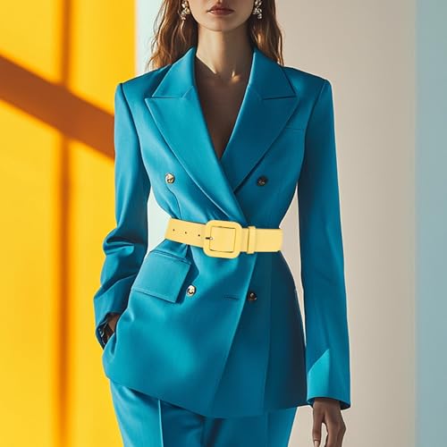 Womens Belts for Jeans Dresses Chic Faux Leather Belt with Square Buckle3