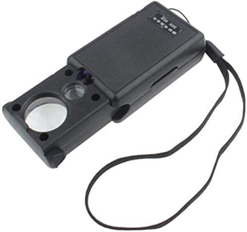 Glass Lupa Lente Ojo - cristal iluminado de aumento Dual 30x - 21 mm y 60 x - 12 mm con LED de luz - Ideal microscopio lupa joyeros o moneda bolsillo detector con la lámpara