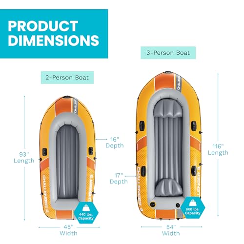 INTEX Challenger Inflatable Boat Set: Includes Deluxe 48in Boat Oars and High-Output Pump - Image 4