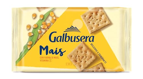 Galbusera Mais, Crackers con Harina de Maíz y Aceite de Girasol Alto Oleico, con Vitamina E y Levadura Madre Galbusera, 12x400 g