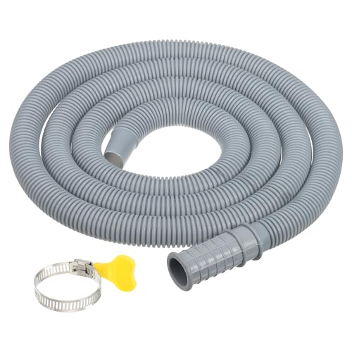 PATIKIL 4.9Ft Air Conditioner Drain Kit, 1 Set Universal AC Drain Hose Connector Hose with Clamp & Rubber Adapter for Mini-Split Window Portable AC Unit Dehumidifier Faucet, Gray
