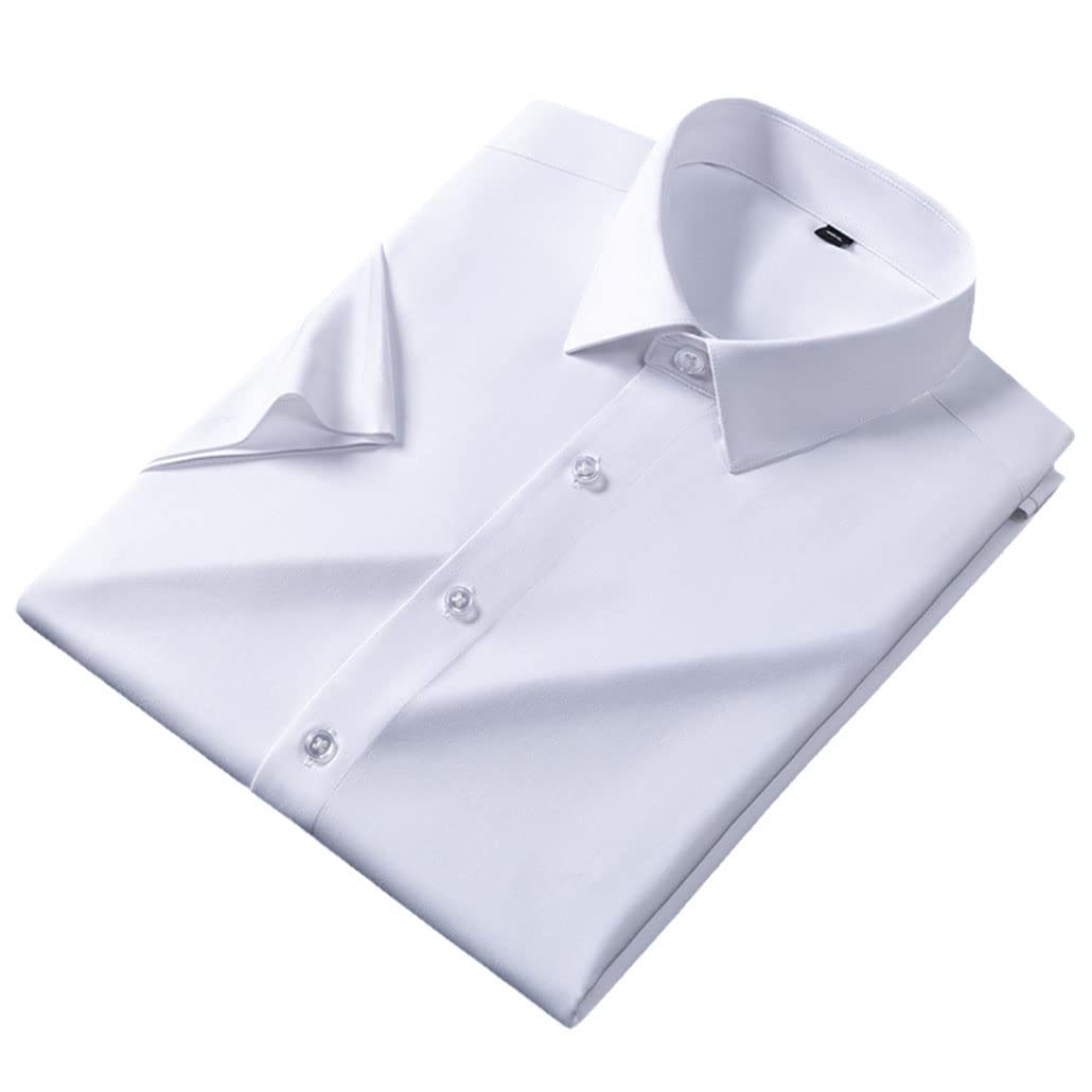 Camicie da uomo in seta elasticizzata Camicie a maniche corte da lavoro per camicie estive Top da uomo senza tasca frontale, F3020, S