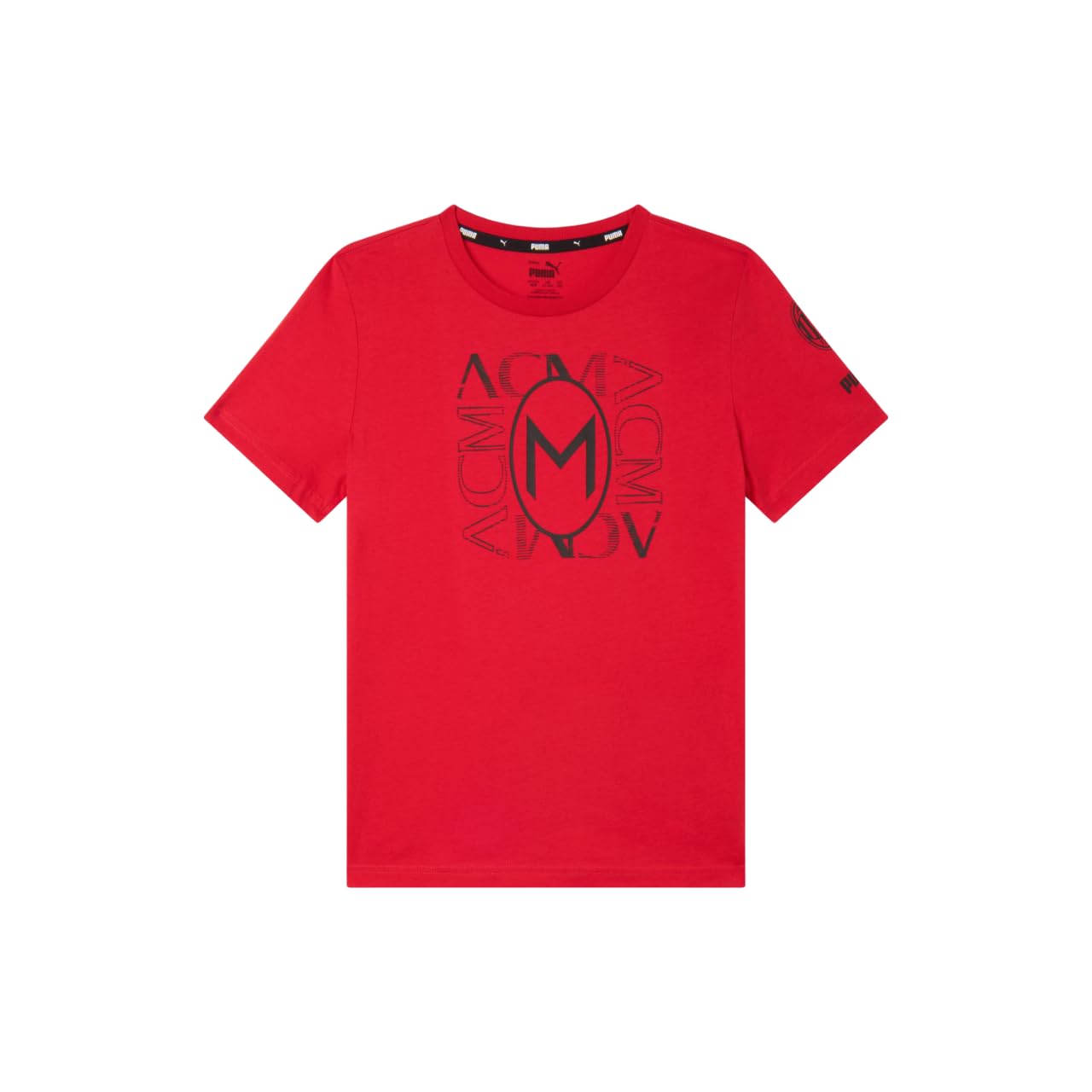AC Milan T-Shirt FtblCulture, ACM, Rosso, Bambini e Ragazzi, Unisex