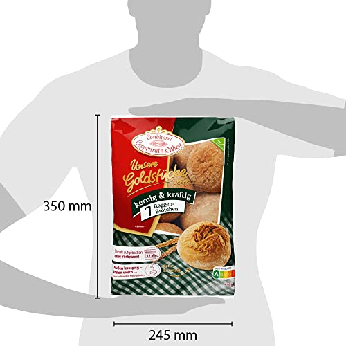 Roggen-Brötchen Unsere Goldstücke Conditorei Coppenrath & Wiese Aufbackbrötchen, 7 Stück, 490 Gramm, tiefgefroren