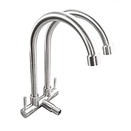 Robinet mitigeur double tube en acier inoxydable rotatif universel