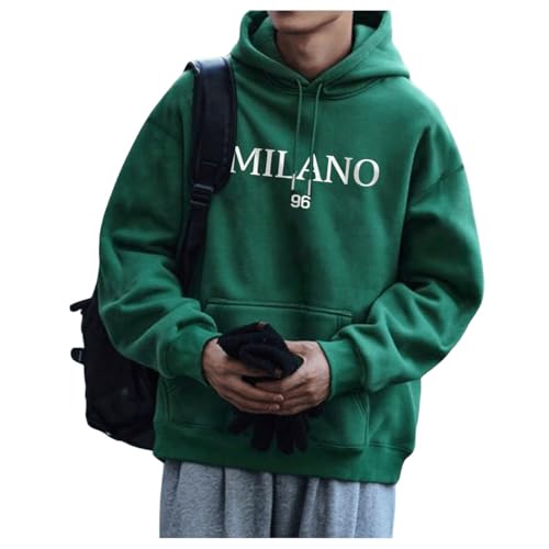 SweatyRocks Men's Casual Letter Print Hoodie Long Sleeve Drawstring Pullover Sweatshirt3