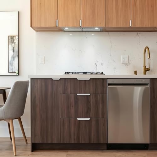 Image of goldenwarm 10 Pack Kitchen Cabinet Handles 5 Inch White Finger Pulls for Cabinets Edge Pulls Kitchen Hardware for Dresser Drawers,Aluminum Alloy