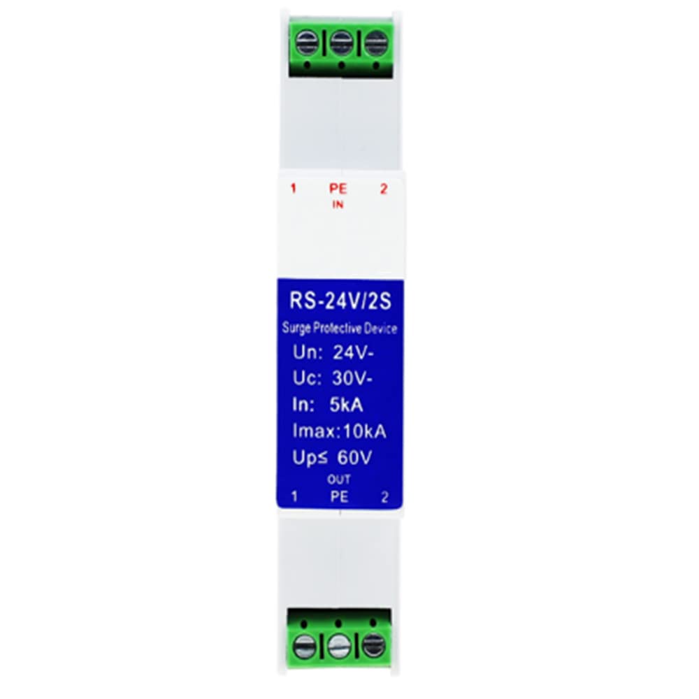 Taidacent Din Rail 5V 12V 24V 4-20Ma RS422 RS485 Surge Protector Signal Surge Arrester Surge Protection Generator (AI AO DI DO RS-24V/2S)